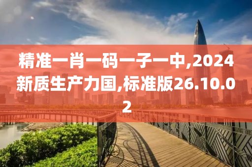 精准一肖一码一子一中,2024新质生产力国,标准版26.10.02