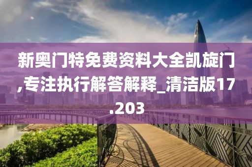 新奥门特免费资料大全凯旋门,专注执行解答解释_清洁版17.203