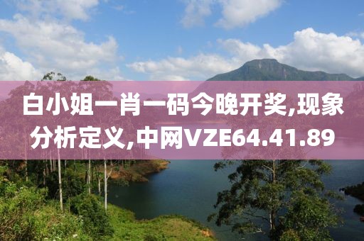 白小姐一肖一码今晚开奖,现象分析定义,中网VZE64.41.89