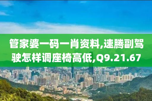 管家婆一码一肖资料,速腾副驾驶怎样调座椅高低,Q9.21.67