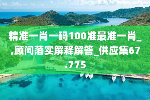 精准一肖一码100准最准一肖_,顾问落实解释解答_供应集67.775