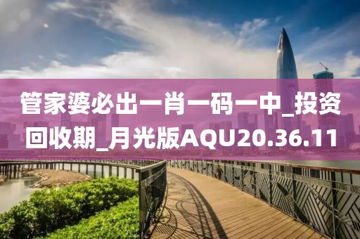 管家婆必出一肖一码一中_投资回收期_月光版AQU20.36.11