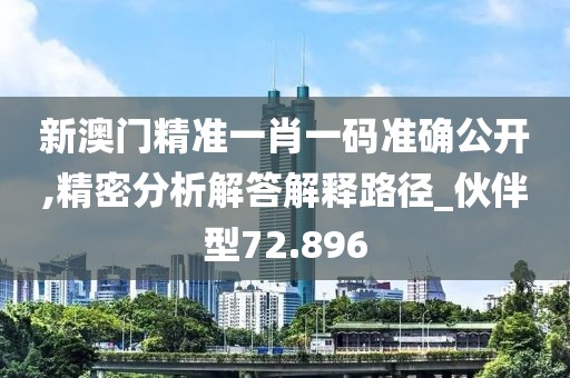 新澳门精准一肖一码准确公开,精密分析解答解释路径_伙伴型72.896