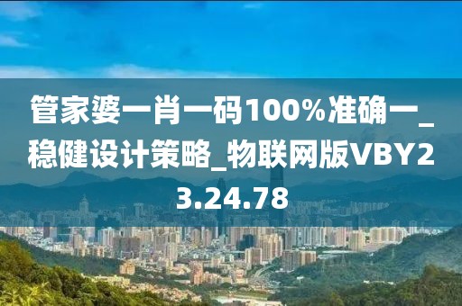 管家婆一肖一码100%准确一_稳健设计策略_物联网版VBY23.24.78