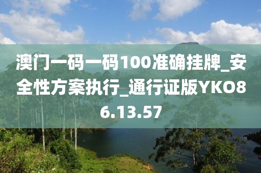 澳门一码一码100准确挂牌_安全性方案执行_通行证版YKO86.13.57