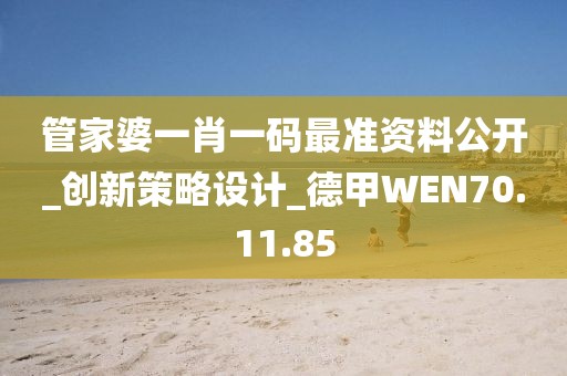 管家婆一肖一码最准资料公开_创新策略设计_德甲WEN70.11.85