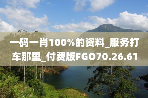 一码一肖100%的资料_服务打车那里_付费版FGO70.26.61