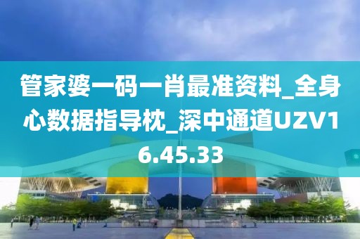 管家婆一码一肖最准资料_全身心数据指导枕_深中通道UZV16.45.33