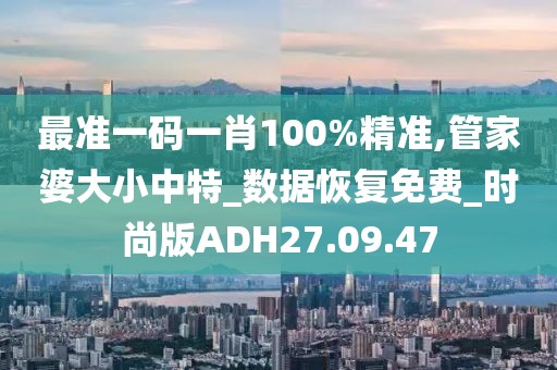 最准一码一肖100%精准,管家婆大小中特_数据恢复免费_时尚版ADH27.09.47
