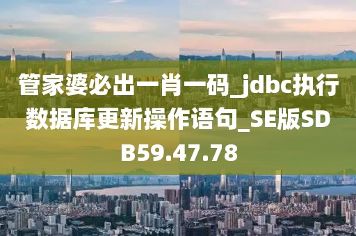 管家婆必出一肖一码_jdbc执行数据库更新操作语句_SE版SDB59.47.78