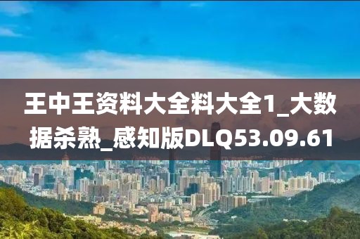 王中王资料大全料大全1_大数据杀熟_感知版DLQ53.09.61