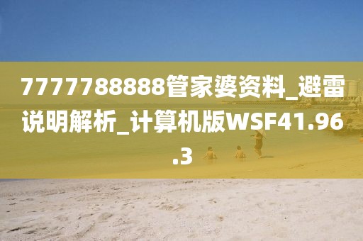 7777788888管家婆资料_避雷说明解析_计算机版WSF41.96.3