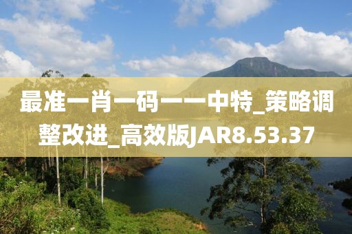 最准一肖一码一一中特_策略调整改进_高效版JAR8.53.37