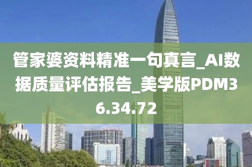 管家婆资料精准一句真言_AI数据质量评估报告_美学版PDM36.34.72