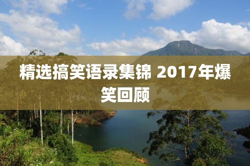 精选搞笑语录集锦 2017年爆笑回顾