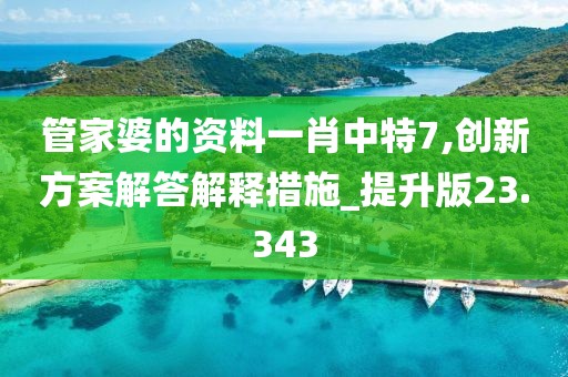 管家婆的资料一肖中特7,创新方案解答解释措施_提升版23.343