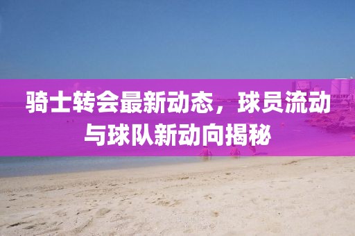 骑士转会最新动态，球员流动与球队新动向揭秘