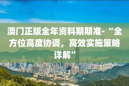 澳门正版全年资料期期准-“全方位高度协调，高效实施策略详解”