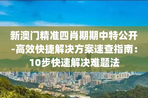 新澳门精准四肖期期中特公开-高效快捷解决方案速查指南：10步快速解决难题法