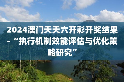 2024澳门天天六开彩开奖结果-“执行机制效能评估与优化策略研究”
