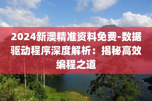2024新澳精准资料免费-数据驱动程序深度解析：揭秘高效编程之道