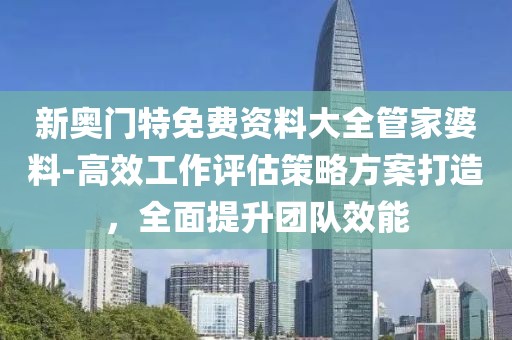 新奥门特免费资料大全管家婆料-高效工作评估策略方案打造，全面提升团队效能