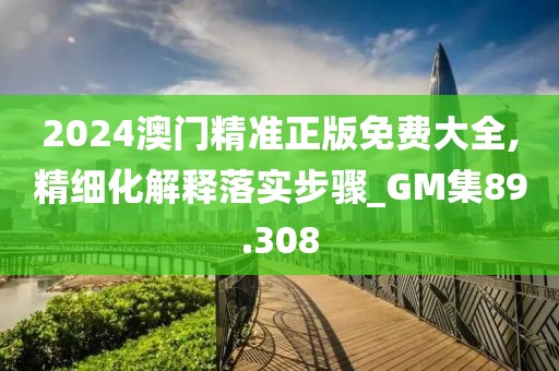 2024澳门精准正版免费大全,精细化解释落实步骤_GM集89.308