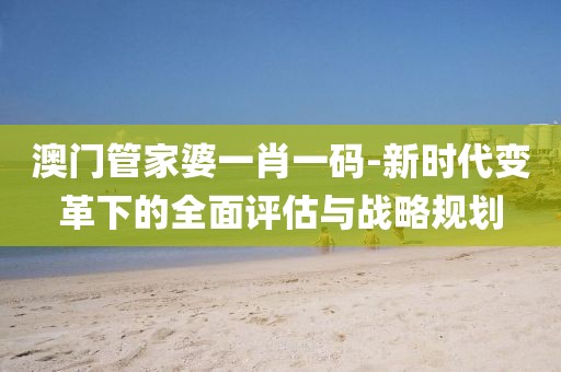 澳门管家婆一肖一码-新时代变革下的全面评估与战略规划