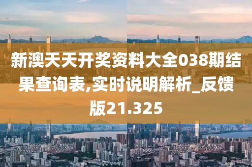 新澳天天开奖资料大全038期结果查询表,实时说明解析_反馈版21.325