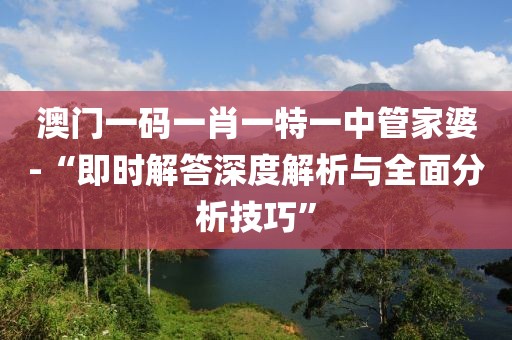 澳门一码一肖一特一中管家婆-“即时解答深度解析与全面分析技巧”