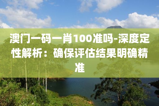 澳门一码一肖100准吗-深度定性解析：确保评估结果明确精准
