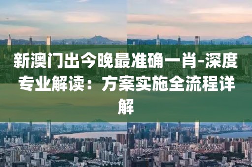 新澳门出今晚最准确一肖-深度专业解读：方案实施全流程详解