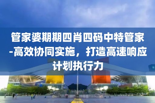 管家婆期期四肖四码中特管家-高效协同实施，打造高速响应计划执行力