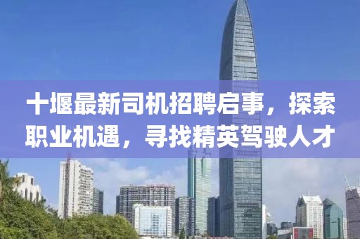 十堰最新司机招聘启事，探索职业机遇，寻找精英驾驶人才