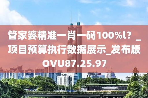 管家婆精准一肖一码100%l？_项目预算执行数据展示_发布版OVU87.25.97