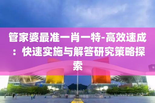 管家婆最准一肖一特-高效速成：快速实施与解答研究策略探索