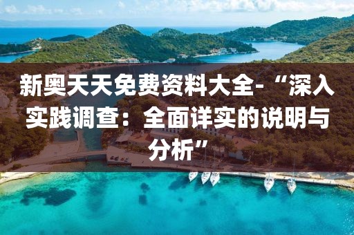新奥天天免费资料大全-“深入实践调查：全面详实的说明与分析”
