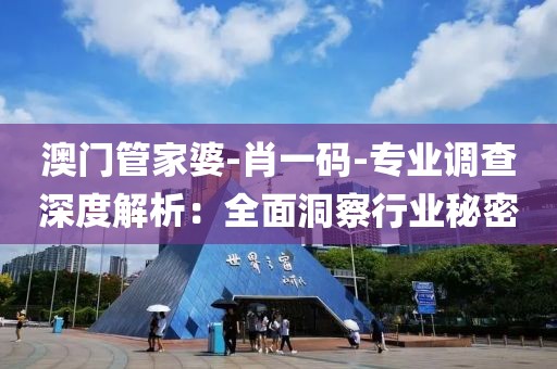 澳门管家婆-肖一码-专业调查深度解析：全面洞察行业秘密