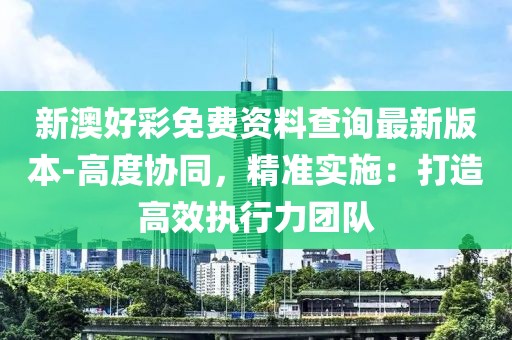 新澳好彩免费资料查询最新版本-高度协同，精准实施：打造高效执行力团队