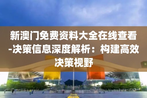新澳门免费资料大全在线查看-决策信息深度解析：构建高效决策视野