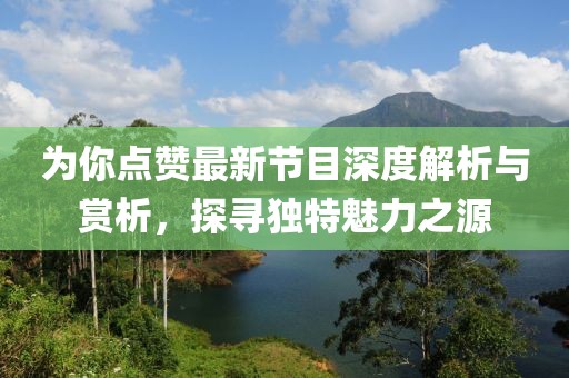 为你点赞最新节目深度解析与赏析，探寻独特魅力之源