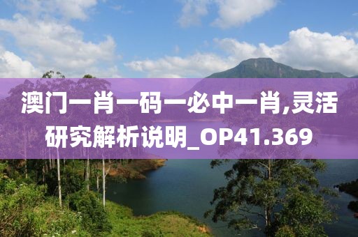 澳门一肖一码一必中一肖,灵活研究解析说明_OP41.369