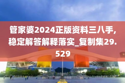 管家婆2024正版资料三八手,稳定解答解释落实_复制集29.529