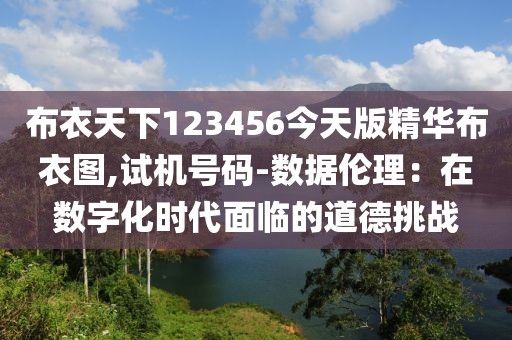 布衣天下123456今天版精华布衣图,试机号码-数据伦理：在数字化时代面临的道德挑战