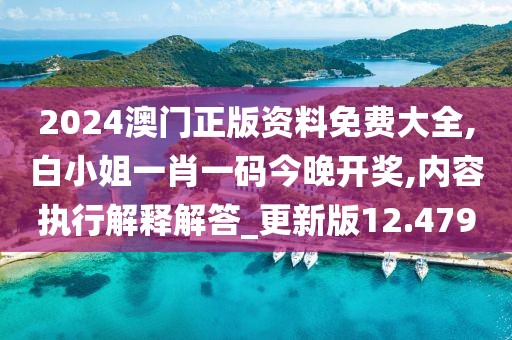 2024澳门正版资料免费大全,白小姐一肖一码今晚开奖,内容执行解释解答_更新版12.479