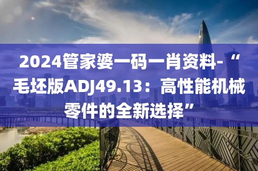 2024管家婆一码一肖资料-“毛坯版ADJ49.13：高性能机械零件的全新选择”