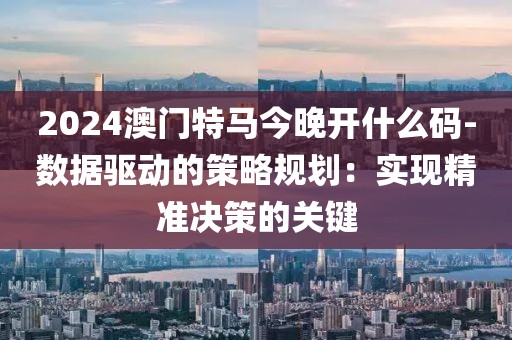 2024澳门特马今晚开什么码-数据驱动的策略规划：实现精准决策的关键