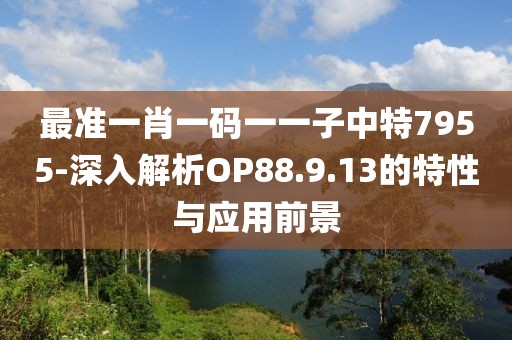 最准一肖一码一一子中特7955-深入解析OP88.9.13的特性与应用前景