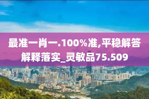 最准一肖一.100%准,平稳解答解释落实_灵敏品75.509