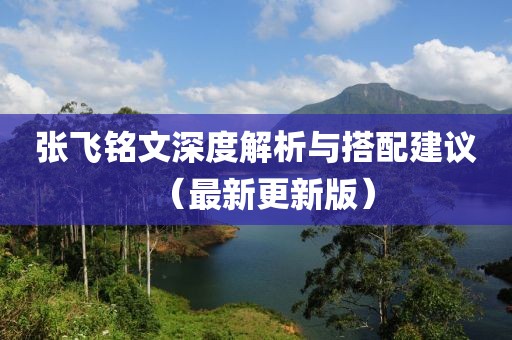 张飞铭文深度解析与搭配建议（最新更新版）